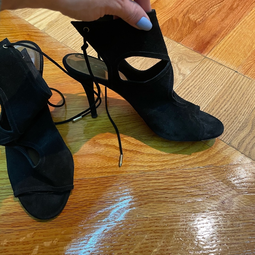 Aquazzura Black suede Women's Heels shoes 37.5